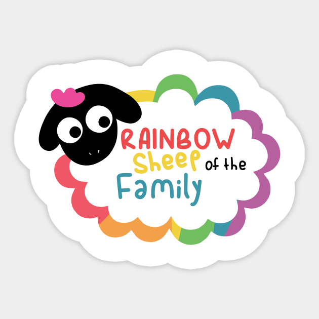 Rainbow Sheep of the Family Sticker by Culture Props